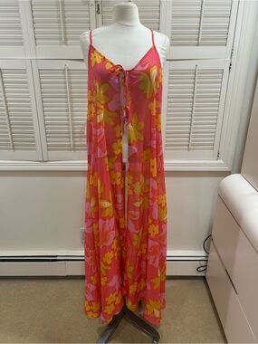 New Beach Riot Pink & Yellow Floral Cover Up
